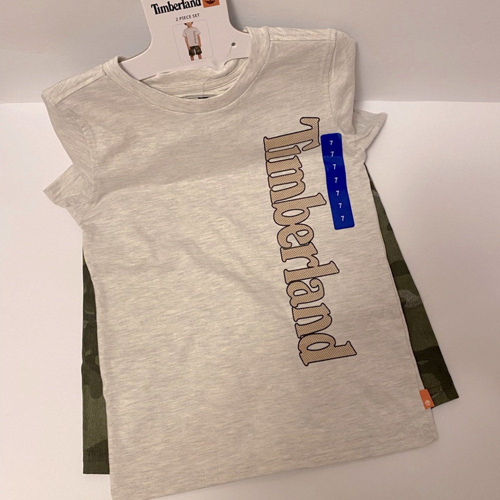 Timberland Boys T-Shirt and Camo Short Set Size 7